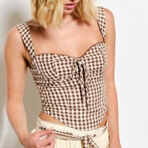 COMING SOON BACK TO YOU GINGHAM CORSET TOP